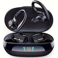 True Wireless Earbuds Bluetooth 5.4 Semi-Open Earhook Set with ENC Call Mic, 300mAh LED Case and Type-C
