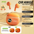 Wireless Earbuds Acer TWS with Active Noise Cancellation, Touch Controls and Orange, Black or Beige Options