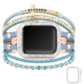 Watch Band Bracelet with Multilayer Beads, Integrated Bumper Frame and Five Colors for Apple Watch Sizes