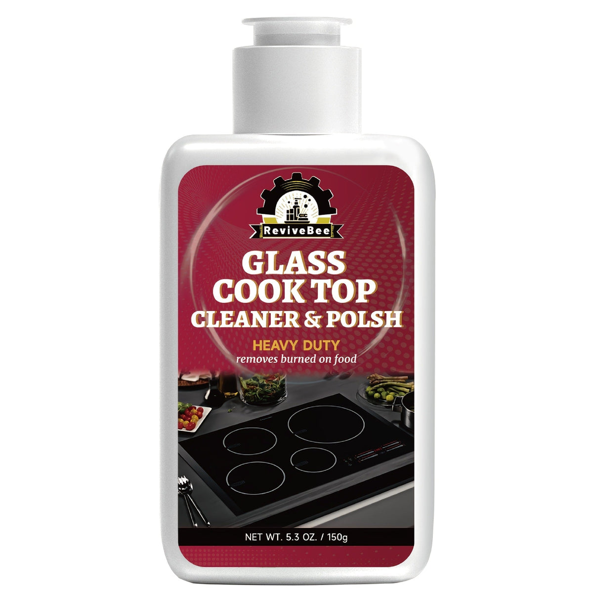 Ceramic Stove Cleaner Gel – Fast-Acting Stovetop Cleaner Removes Burnt-On Grease & Stains Without Scratching