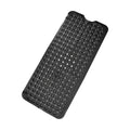 Black Suction-Cup Shower Bath Mat, 100 x 40cm with Drain Holes and Raised Circular Texture