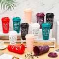 Bible Verse Tumbler Drinkware Set, 24 Plastic 16oz Cups with Matching Lids in Solid or Shiny Color Options
