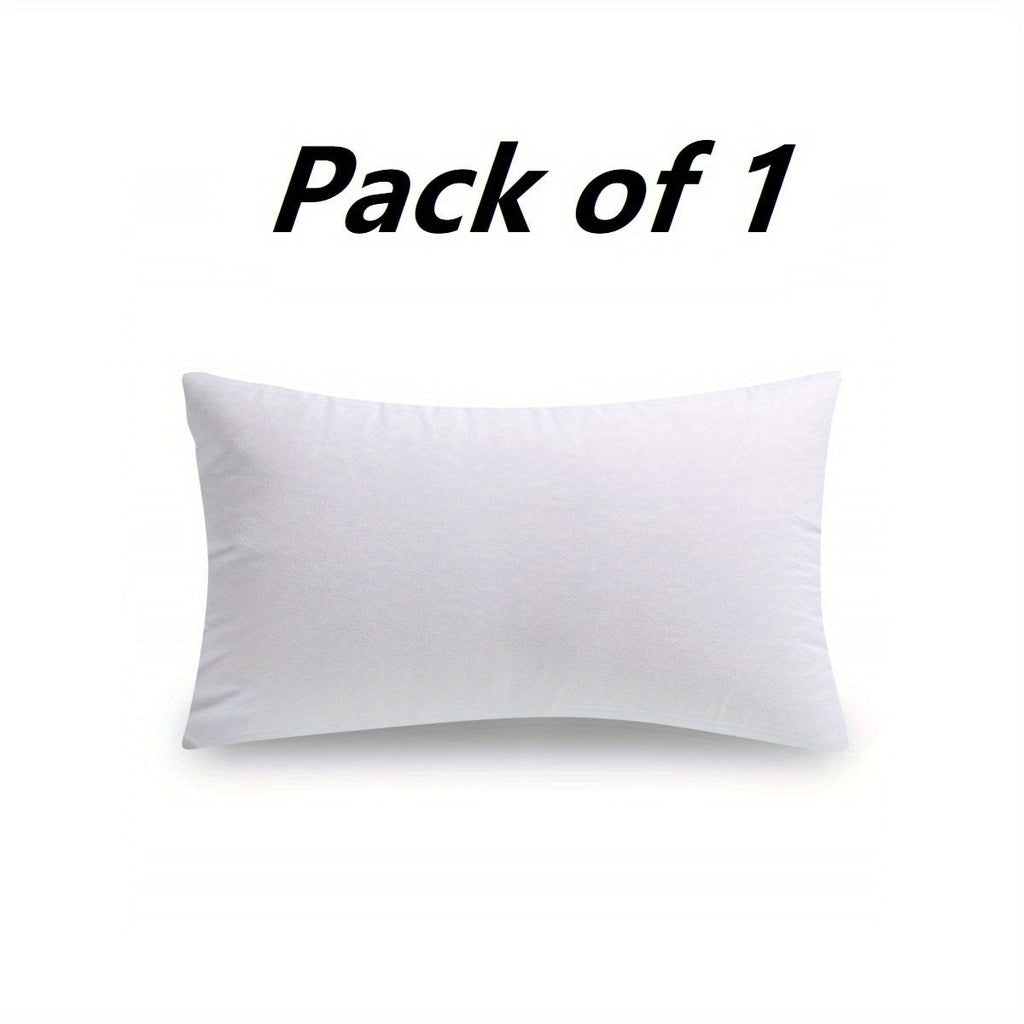 White Pillow Inserts in Square or Lumbar Sizes with Single, Three, Five, Sixteen or Twenty-Piece Packs