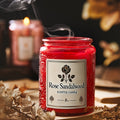 8oz Oval Glass Jar Candle with Ribbon Detail in Rose Sandalwood, Eucalyptus Mint or Coffee Bliss