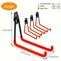 Garage Wall Hooks Storage Rack - Iron Utility Hooks for Power Tools, Ladders, Bikes, Ropes - Wall Mount Organizer for Garage