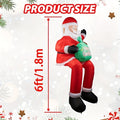 Christmas Inflatable Decoration with LED & Music, Head-Shaking Santa Claus on Polar Bear or Snowman
