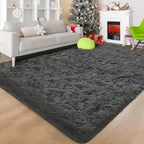 Rectangular Shaggy Area Rug with Nine Color Labels and 3 x 5-Foot to 8 x 10-Foot Size Options