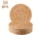 Round Placemats for Dining Table 12 Inch Boho Jute Braided Charger Plates Rattan Wicker Farmhouse Rustic Table Mats Set