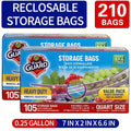 Reclosable Food Storage Bags Heavy Duty Ziplock Seal Fresh-Keeping Bags for Fruits Vegetables Grains Meat Kitchen Organizer Multiple Sizes
