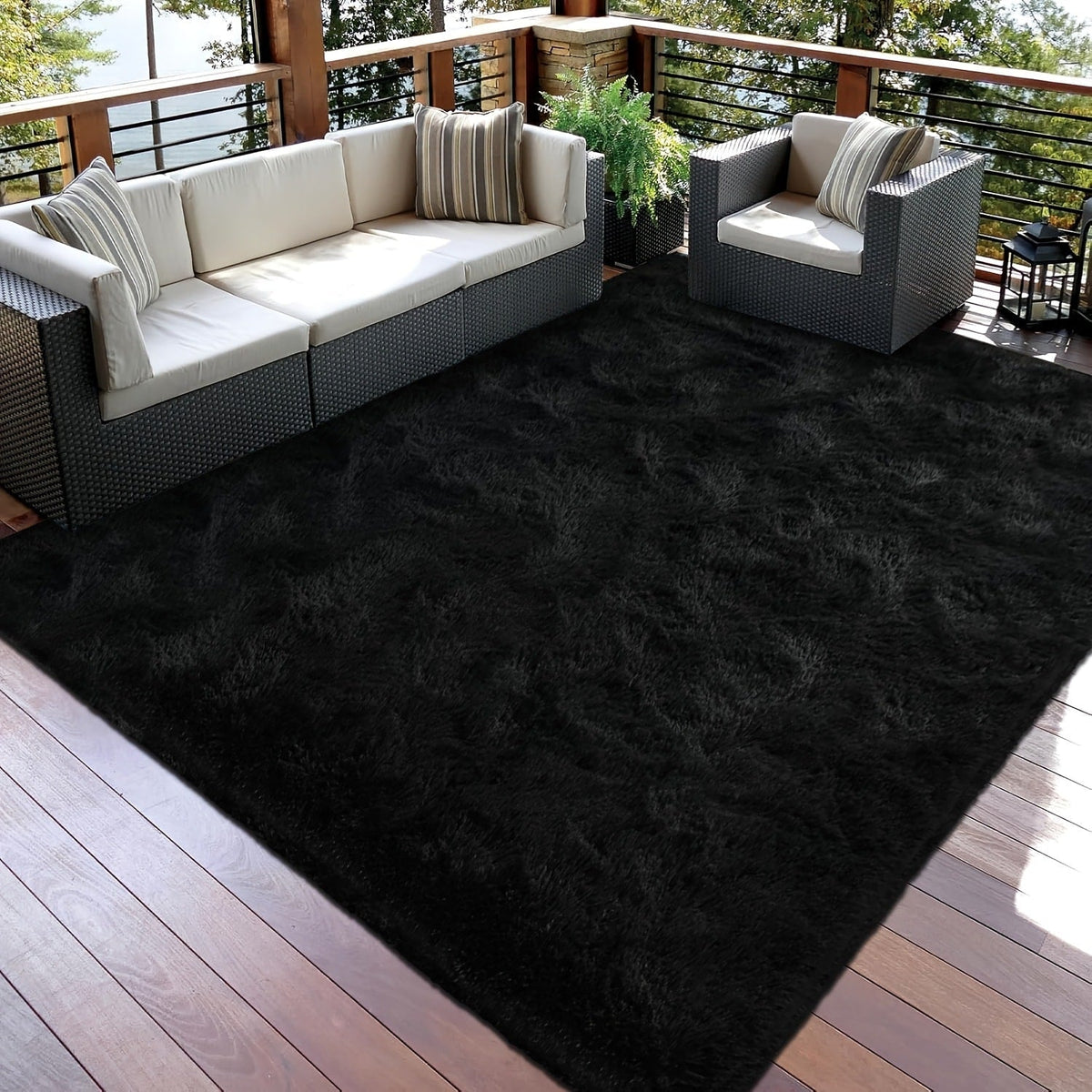 Area Rug Tie-Dye Shaggy Plush Design with Six Colors and Four Washable Sizes for Bedroom or Dorm
