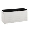 75 Gallon Deck Box with Wheels, 284L Resin Outdoor Storage Box Lockable Plastic Container for Patio