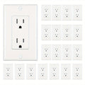 15 Amp Tamper Resistant Wall Outlet 20 Pack with Decorator Wall Plates Included Standard for Home Cooking, Dining and Outdoor Meals