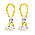 Extension Cord Splitter Tri-Tap 2-Pack, 15A SJTW Contractor Grade, LED Lighted Plug, 2ft Yellow Jacket for Outdoor & Job Site Use