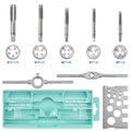 Tap and Die Set Metric, 12-Piece & 40-Piece M3-M12 Thread Plug Straight Taper with Pitch Calipers & Wrench
