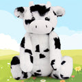 Stuffed Animal Black-and-White Cow in 16-Inch Size with Plush Fur and Care for Character Display, Room Decor and Gift Presentation