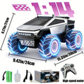 Remote Control Car, Cybertruck-Style 1:14 and 1:18 Pickup Models with 2.4GHz Control, LEDs and Spray Effect
