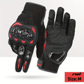 Motorcycle Gloves with Hard Knuckle Protection, Touchscreen-Compatible Full Finger Anti-Slip Riding Gloves