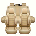 Car Seat Covers 5-Seat Faux Leather Set with Foam Padding and Optional Matching Pillow Pieces