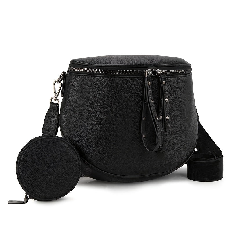 Waist Bag Soft Solid-Color Zipper Pack with Detachable Adjustable Strap in Five Everyday Shades