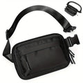 Waist Bag Four-Zipper-Pocket Utility Pack with Adjustable Long Strap in Black, Brown, Beige or Pink