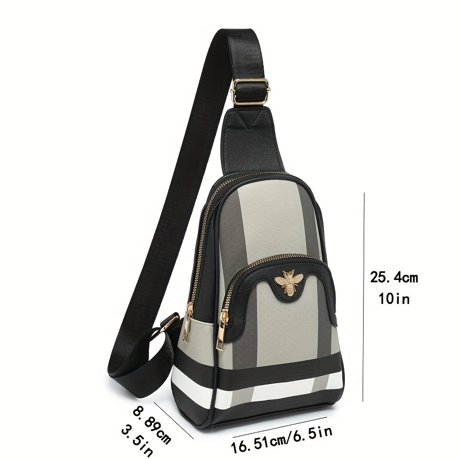 Waist Bag Compact Sling-Style Zipper Pack with Canvas Lining and Four Two-Tone Color Options