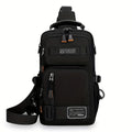 Waist Bag Retro Multi-Compartment Utility Pack with Striped Strap in Black, Gray, Blue or Green