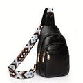 Waist Bag Compact PU Leather Sling Pack with Removable Adjustable Strap and Nine Solid-Color Options