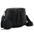 Waist Bag Pebbled PU Leather Multi-Compartment Pack with Removable Strap in Five Solid Colors