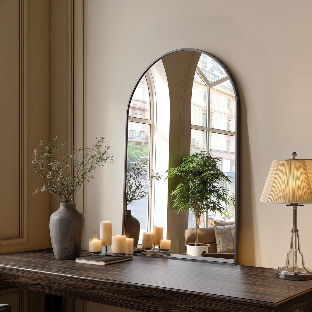 Wall-Mounted Metal Wall Mirror, Decorative Wall Mirror for Bathroom