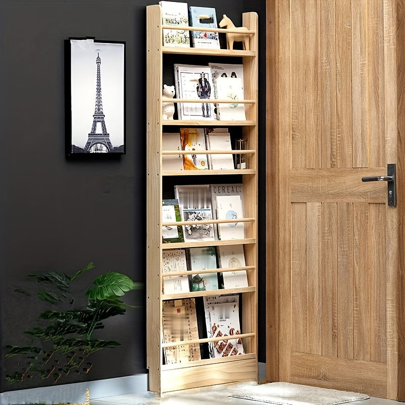 Wall-Mounted Narrow Bookshelf, Freestanding Bookcase for Organized Everyday Storage
