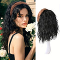 Wig Half-Hair Patch with Water-Ripple Waves, 12-Inch Synthetic Fiber in Black and Brown Color Options