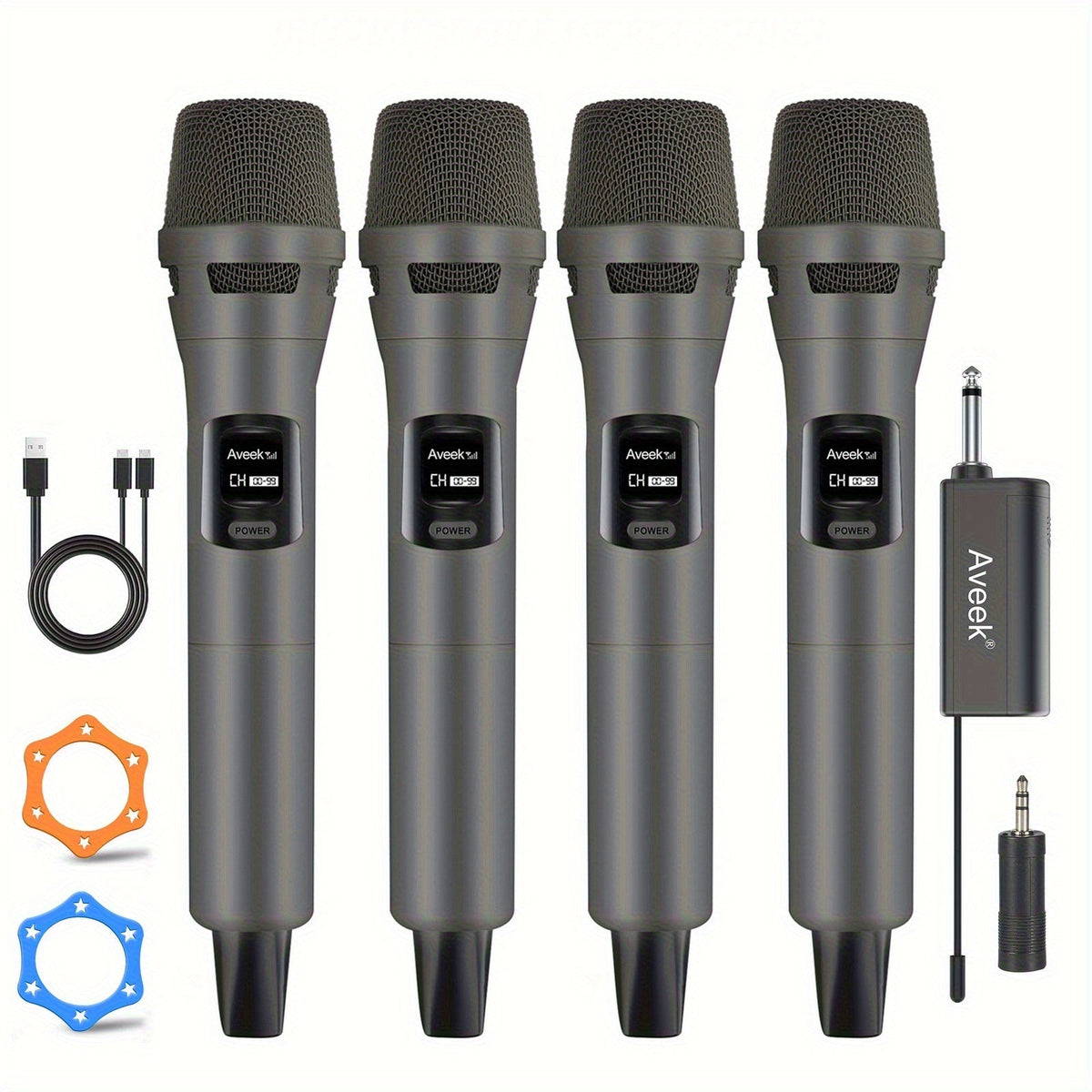 Wireless Karaoke Microphone, Wireless, USB-C, Aveek, Dynamic for Portable Singing