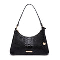 Croc-Embossed Hobo Crossbody Bag with Zip Top, Gold-Tone Hardware and Adjustable Strap in 6 Colors