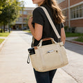 Canvas 8-Pocket Work Tote Crossbody Bag with 4 Interior Sections, Removable Strap & 3 Colors