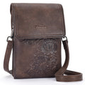Embossed Vertical Phone Crossbody Bag for Women with Front Flap, Detachable Strap and 3 Colors