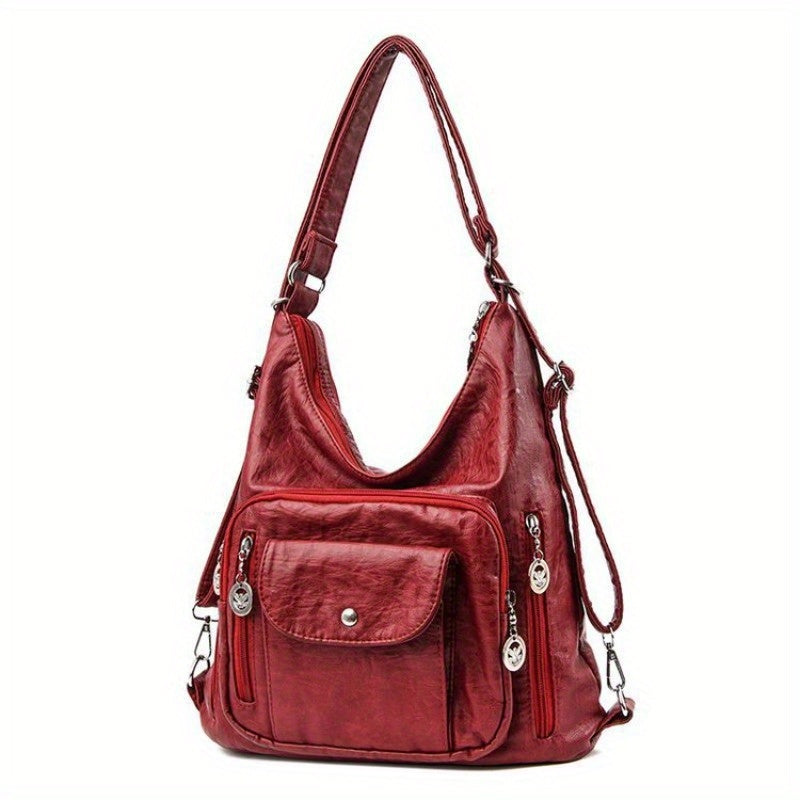 Convertible Hobo Crossbody Backpack for Women with Multi-Pocket Storage, Bottle Pocket and 4 Colors