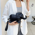 Women's Elephant-Shaped Mini Crossbody Bag 7.8-Inch with Zip Top, Wristlet, Long Strap & 3 Colors