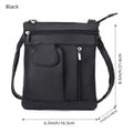 Soft Leather Multi-Pocket Crossbody Bag for Women in Regular or Plus Size with Adjustable Strap