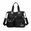 Large Nylon Multi-Pocket Crossbody Tote with Top Handles, Adjustable Strap and 4 Current Bag Colors