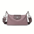 Lightweight Nylon Small Crossbody Bag with Wide Webbing Strap, Top Zipper & Rear Phone Pocket in 6 Colors