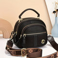 Women's Triple-Zip Dome Crossbody Bag with Top Handle, Compact Organizer and Neutral Color Options