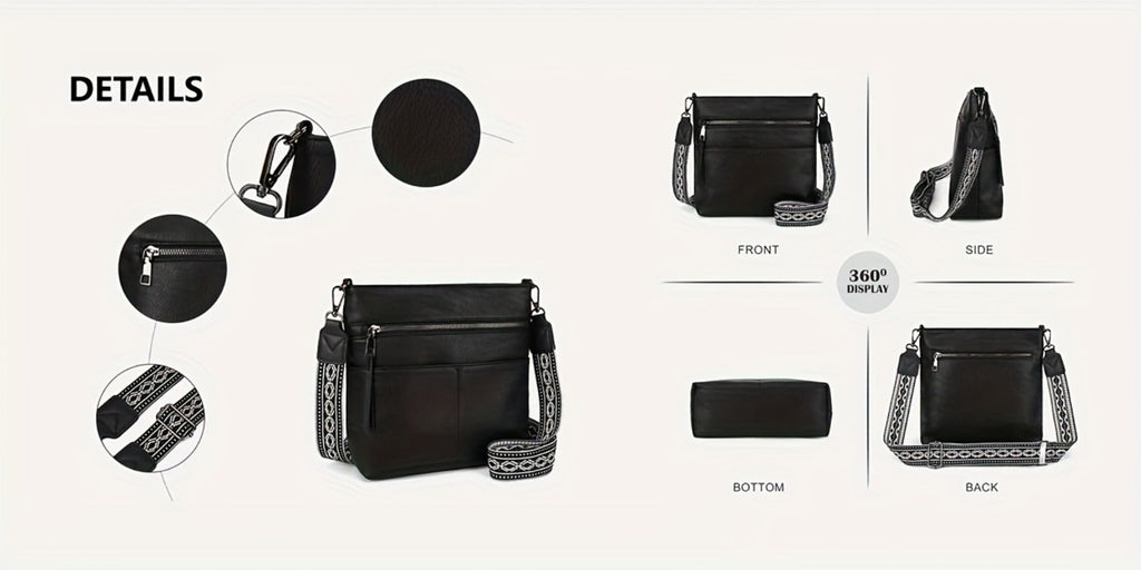 Crossbody Bag for Women – PU Leather, Large Capacity, for Travel & Work – detail view 25