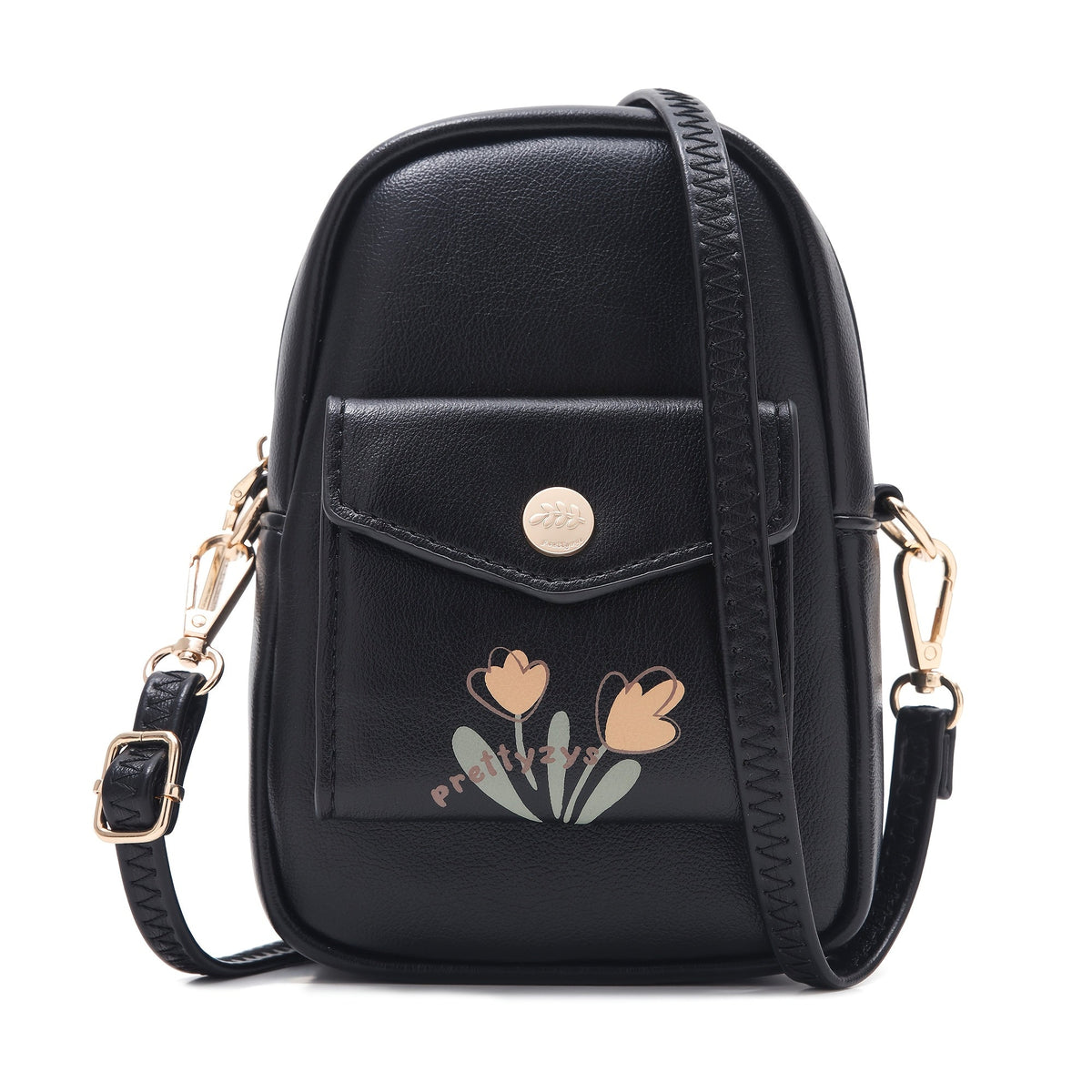 Women's PU Phone Crossbody Bag with Three Compartments, Magnetic Flap & 14 Color Variants for Travel