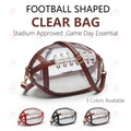 Football Stadium Crossbody Bag with Clear Shell, Adjustable Strap, Front Zipper & Mesh Pockets for Games and Concerts