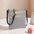 Quilted Geometric Multi-Pocket Crossbody Bag with Top Zipper & Adjustable Strap in 11 Prints and Colors