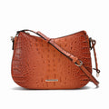 Croc-Embossed Crescent Crossbody Bag for Women with Tassel Zipper, Adjustable Strap and 5 Colors