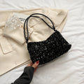 Shoulder Bag Sequin Evening Purse with Adjustable Strap, Zip Closure and Phone, Wallet and Cosmetic Space