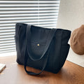 Large Black Canvas Tote Bag with Foldable Body, Double Handles and Work-Ready Storage with Model-Specific Color, Size and Carry Options