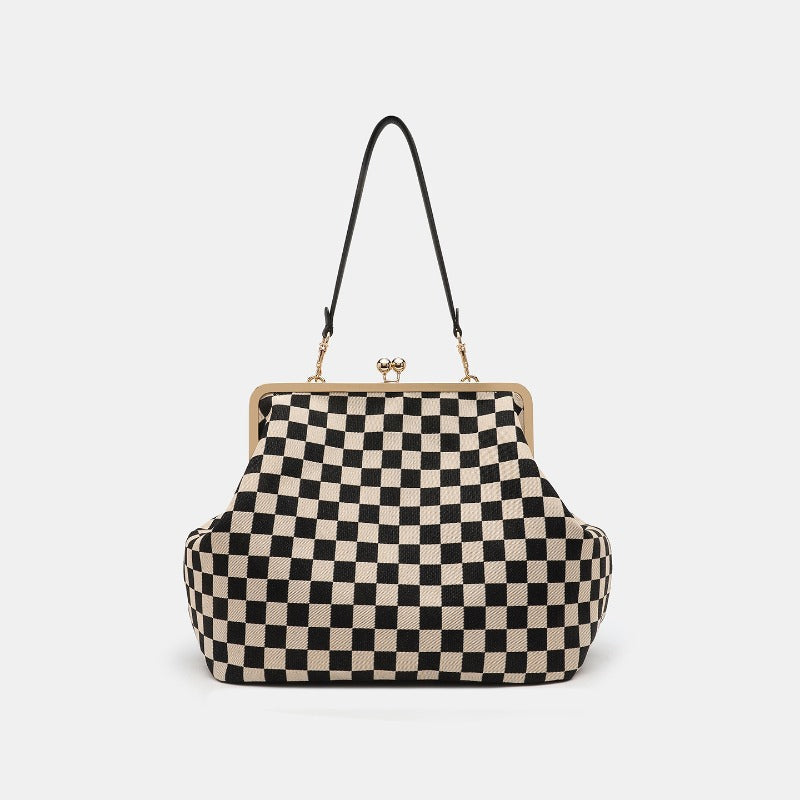Animal Print Tote Bag with Large Open Storage, Chain Handles and Black or Brown Shoulder Strap