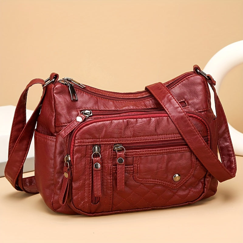 Compact Nylon Tote Bag with Zipper, Adjustable Strap and 3 Vintage Color Options with Model-Specific Color, Size and Carry Options